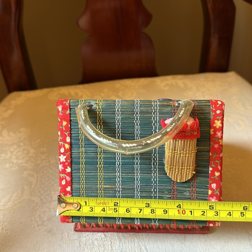 Vintage 1950s Straw Work sewing box from Japan in EUC - Picture 12 of 12